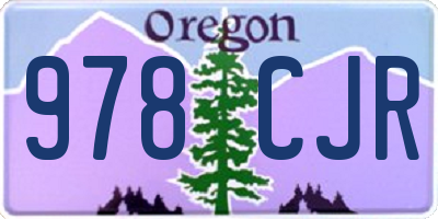 OR license plate 978CJR