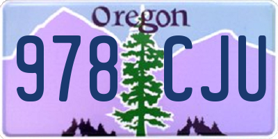 OR license plate 978CJU