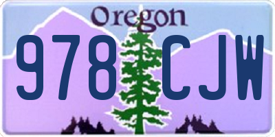 OR license plate 978CJW
