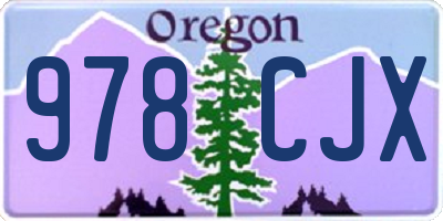 OR license plate 978CJX