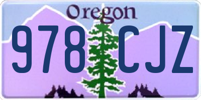 OR license plate 978CJZ