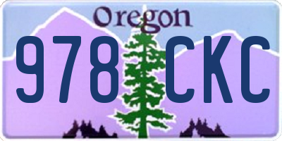 OR license plate 978CKC