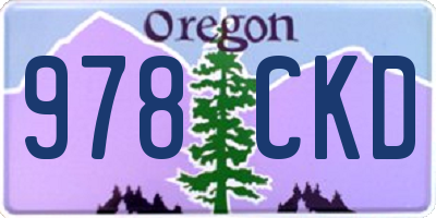 OR license plate 978CKD