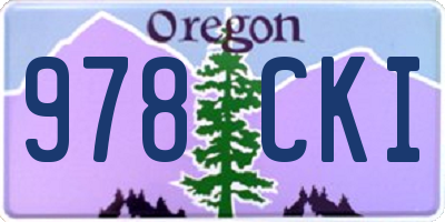 OR license plate 978CKI