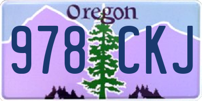 OR license plate 978CKJ