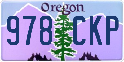 OR license plate 978CKP