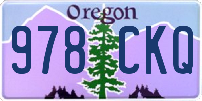 OR license plate 978CKQ