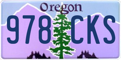 OR license plate 978CKS