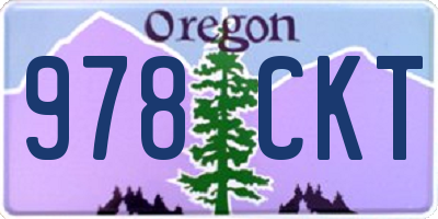 OR license plate 978CKT