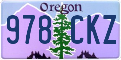 OR license plate 978CKZ