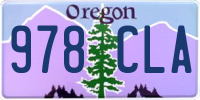 OR license plate 978CLA