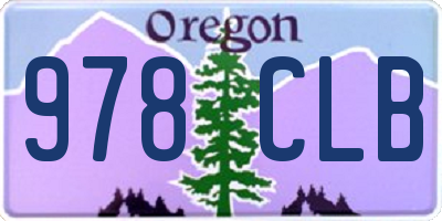 OR license plate 978CLB