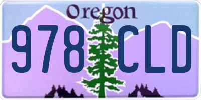 OR license plate 978CLD