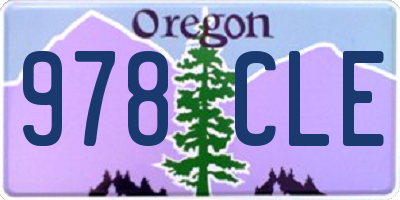 OR license plate 978CLE