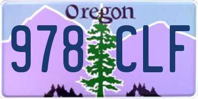 OR license plate 978CLF