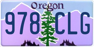 OR license plate 978CLG