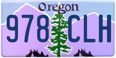 OR license plate 978CLH