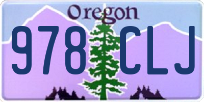 OR license plate 978CLJ