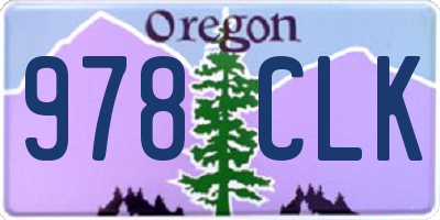 OR license plate 978CLK