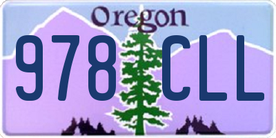 OR license plate 978CLL