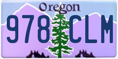 OR license plate 978CLM