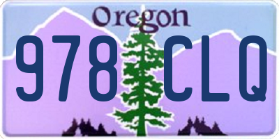 OR license plate 978CLQ