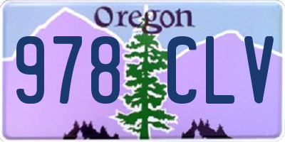 OR license plate 978CLV