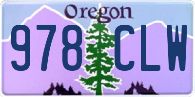 OR license plate 978CLW