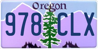 OR license plate 978CLX