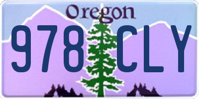 OR license plate 978CLY