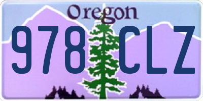 OR license plate 978CLZ