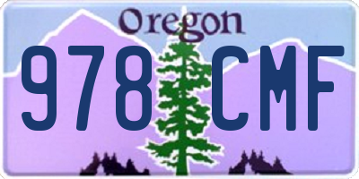 OR license plate 978CMF