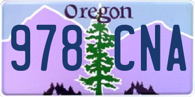 OR license plate 978CNA