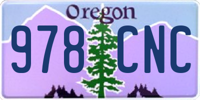 OR license plate 978CNC