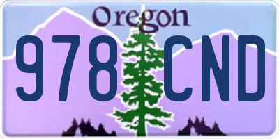 OR license plate 978CND