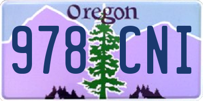 OR license plate 978CNI