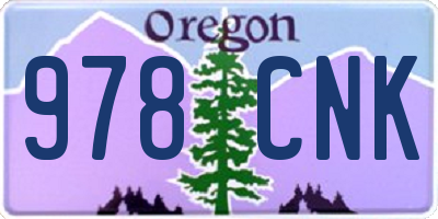 OR license plate 978CNK