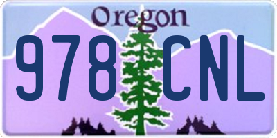 OR license plate 978CNL