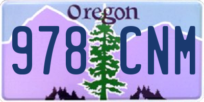 OR license plate 978CNM