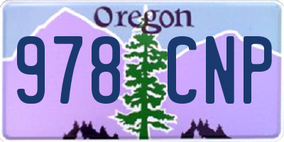 OR license plate 978CNP
