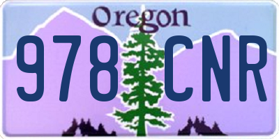 OR license plate 978CNR