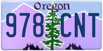 OR license plate 978CNT