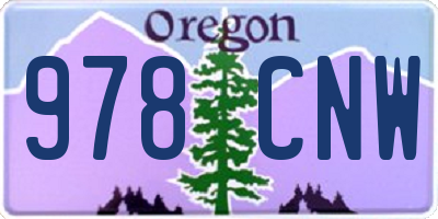 OR license plate 978CNW