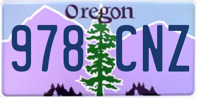 OR license plate 978CNZ