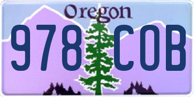 OR license plate 978COB