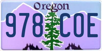 OR license plate 978COE