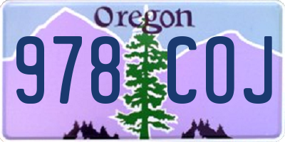 OR license plate 978COJ