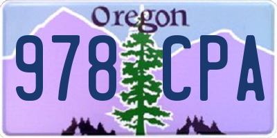 OR license plate 978CPA