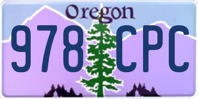 OR license plate 978CPC