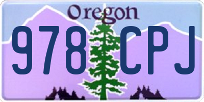 OR license plate 978CPJ